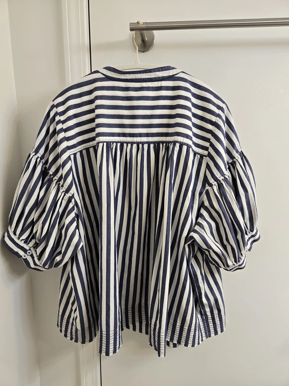 Anthropologie Darcey Popover Swing Top Blue Striped Blouse 3X Like New